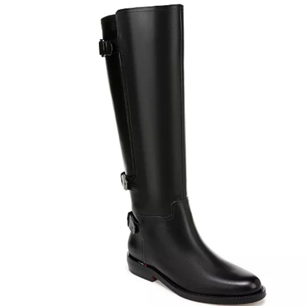 BRAND NEW Franco Sarto Padova Knee High Riding Boots Black Leather